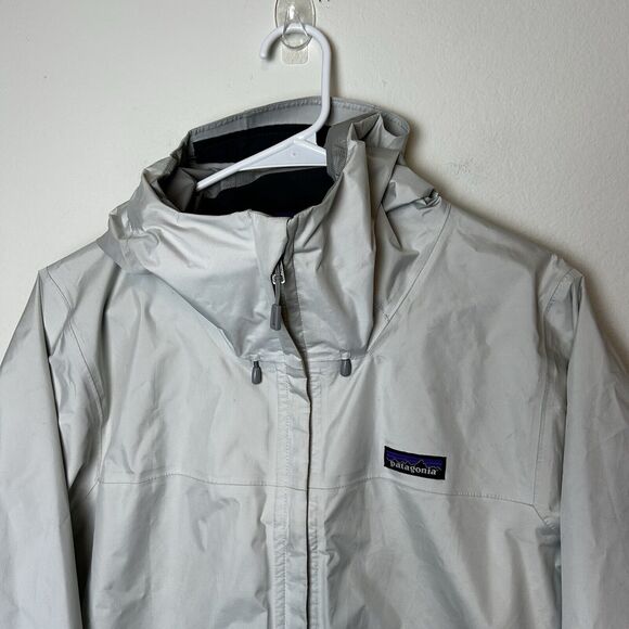 Patagonia Jacket Women’s Large White Torrentshell H2NO Full Zip Hooded Gorpcore - Picture 2 of 16